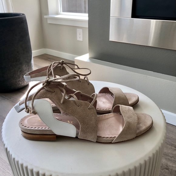 Aperlai Natural Lace-Up Open Toe Sandals - Picture 1 of 3